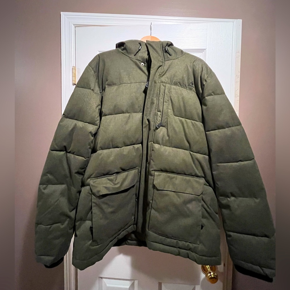 Woods Men's XL Thermal Insulated Hooded Parka Jacket Water-Resistant Olive